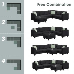 112" * 87" Sectional Sofa Couches Living Room Sets - GS009012AAB