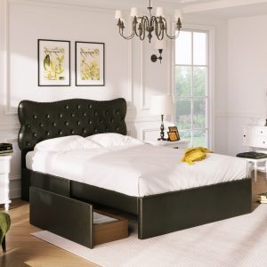 Full Size Bed Frame with 4 Storage Drawers - GX001822AAB