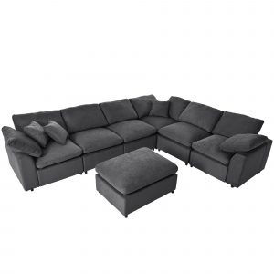Oversized Modular Sectional Sofa with Ottoman - WY000381AAE