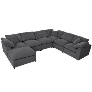 Oversized Modular Sectional Sofa with Ottoman - WY000381AAE