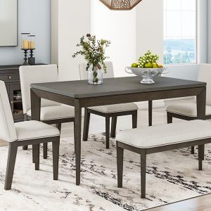 6-Piece Dining Table Set with Upholstered Dining Chairs and Bench - SP000037AAE