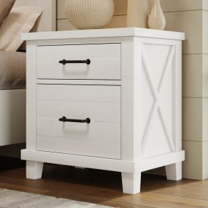 Rustic Farmhouse Style Two-drawer Nightstand - WF318548AAK