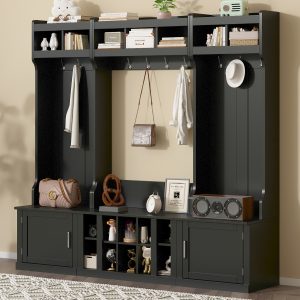 Wide Design Hall Tree with Storage and Bench - SD000025AAB