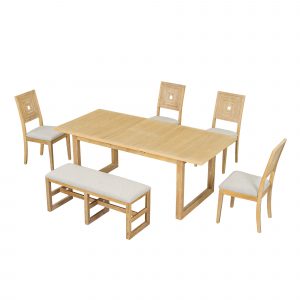 78Inch 6-Piece Extendable Dining Table Set - SP000039AAD