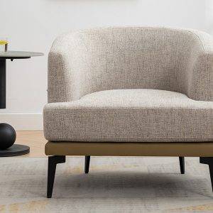 Modern Two-Tone Barrel Fabric Chair - WF316987AAG