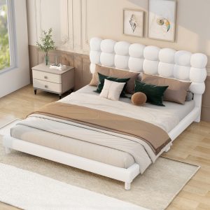 Full Size Upholstered Platform Bed with Soft Headboard - DL002026AAK