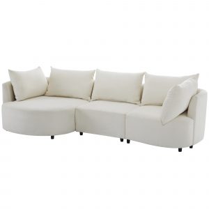 Three Piece Sofas with Five Back Cushions and Curved Seat - WY000369AAA