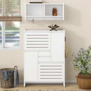 Multi-Functional Shoe Cabinet with Wall Cabinet - WF313571AAK