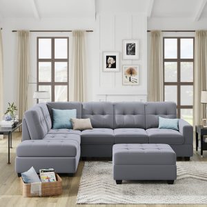 L-Shaped Sectional Sofa with Reversible Chaise Lounge - SG000291AAA