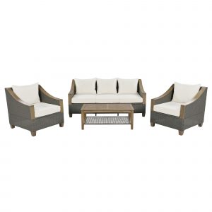4-Pieces Rattan Outdoor Conversation Sofa Set - TM000012AAE
