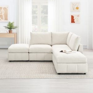 93" Modern Sectional Sofa with Vertical Stripes - GS000199AAA