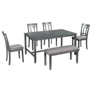 6 Piece Wooden Dining Table Set - SP000130AAE