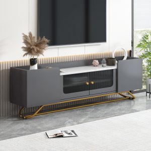 Sleek Design TV Stand with Fluted Glass for TVs Up to 70" - WF314501AAE
