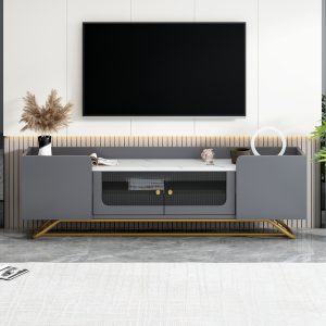 Sleek Design TV Stand with Fluted Glass for TVs Up to 70" - WF314501AAE