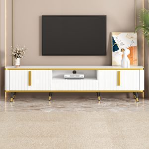 Luxury Minimalism TV Stand with Open Storage Shelf for TVs Up to 85" - WF320395AAK