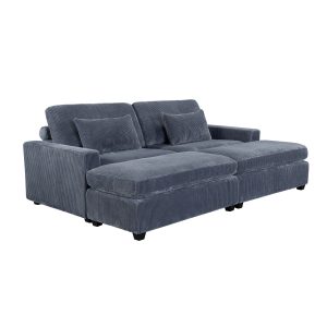 90'' Square Arm Sofa with Removable Back Cushions and 2 pillows - WY000374AAE