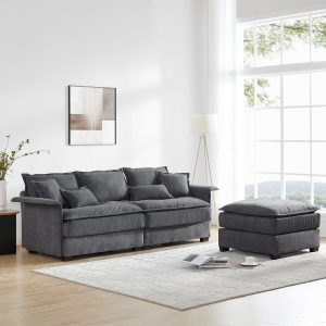 95*66" Oversized Luxury Sectional Sofa with Bentwood Armrests - GS002101AAE