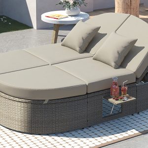 Patio 2-Person Daybed with Cushions and Pillows - SP100015AAE
