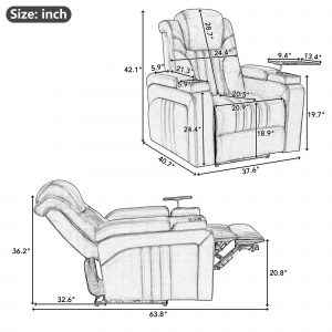 PU Leather Power Recliner for Living Room - SG001420AAD