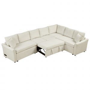 124.8" L-Shaped Sofa Convertible Sofa Bed - SG001430AAA