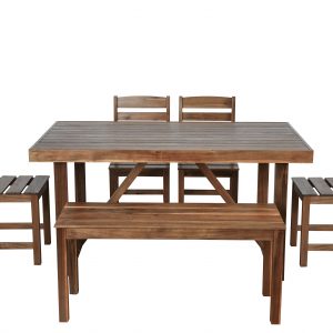 Acacia Wood Outdoor Table and Chair Set - WY000396AAE