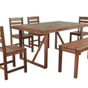 Acacia Wood Outdoor Table and Chair Set - WY000396AAE