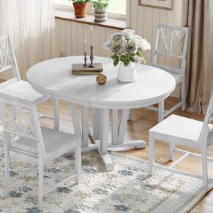 Rustic 5-Piece Extendable Dining Table Set - SP000042AAE