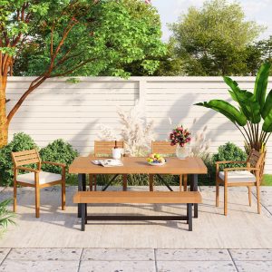 Outdoor Wood Dining Set For 6-7 Person - FG201230AAA
