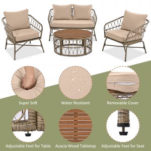 Bohemia-Inspired 4-Person Outdoor Seating Group - FG201236AAA