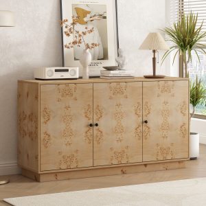 Wood Pattern Storage Cabinet with 3 Doors - WF321697AAD