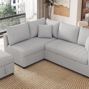 82.6" L-shaped Sectional Pull Out Sofa Bed - SG001440AAE
