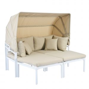 3-Piece Patio Daybed with Retractable Canopy - SP100025AAA