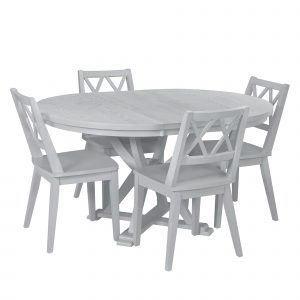 Mid-Century 5-Piece Extendable Round Dining Table Set - SP000251AAE