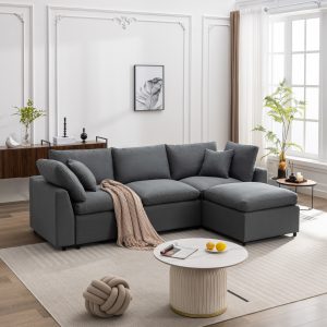 L Shaped Upholstery Convertible Sectional Sofa - WY000388AAD