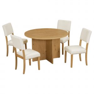 Modern 5-Piece Round Dining Table Set - SP000045AAD