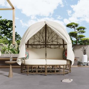 59.8" Outdoor Sunbed With Colorful Pillows - FG201238AAA
