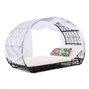 90.55" Outdoor Patio Daybed with Curtain - FG201228AAE