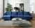 U-Shape Upholstered Couch With Modern Elegant Velvet, Blue
