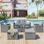 6-Piece PE Rattan Patio Sectional Set With Coffee Table