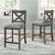 Counter Height Dining Room Wooden Bar Chairs, Set Of 2