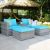 5 Pieces Outdoor Wicker Sectional Sofa Set