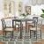 5-Piece Counter Height Dining Table Set With 4 Upholstered Chairs