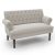 58″ Linen Textured Fabric Chesterfield Settee (Pillows not included)