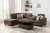 Reversible Sectional Sofa with 2 Outlets & USB Ports, Chocolate