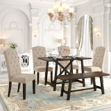 Merax Mid-Century 6-Piece Dining Table Set Group Buy