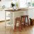 Solid Wood Rustic 3-Piece Rubber Wood Kitchen Island Set