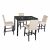 5 Piece Modern Dining Set with Matching Chairs and Marble Veneer for Home