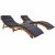 Wood Chaise Lounge with Cushion and Table