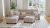 86.5″ * 86.5″ Textured Fabric Sectional Sofa Set