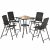 5-Pieces Rattan Counter Height Dining Table Set